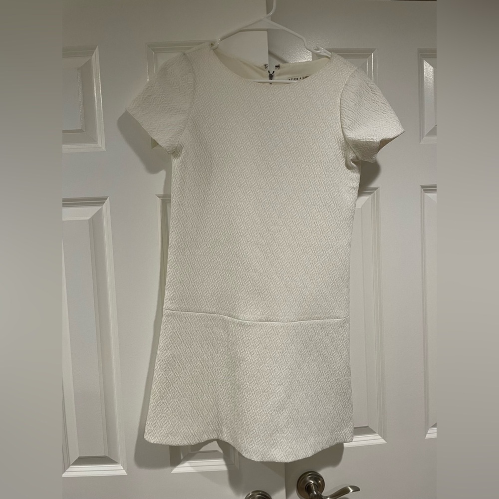 Alice + Olivia Dropped Waist Mini Dress with Jacquard Print Size 0 - Picture 3 of 7
